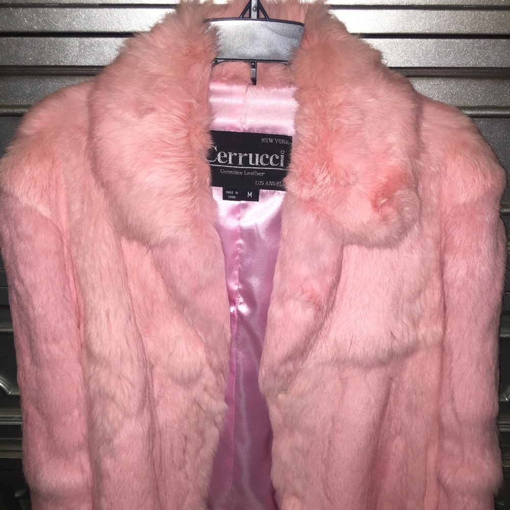 Pink faux fur